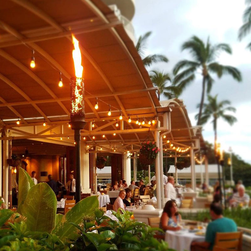 Open Air Patio Dining At Nick's Fishmarket Maui in Wailea